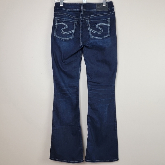 Silver Jeans Suki Mid Rise Bootcut Dark Wash Denim Blue Jeans Sz 28X32 - Picture 3 of 15